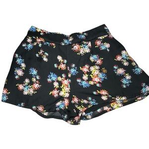 Charlotte Russe Black Floral High Waist Shorts